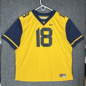 Nike Team West Virginia Mountaineers Football Jersey Mens 3XL Yellow Blue #18